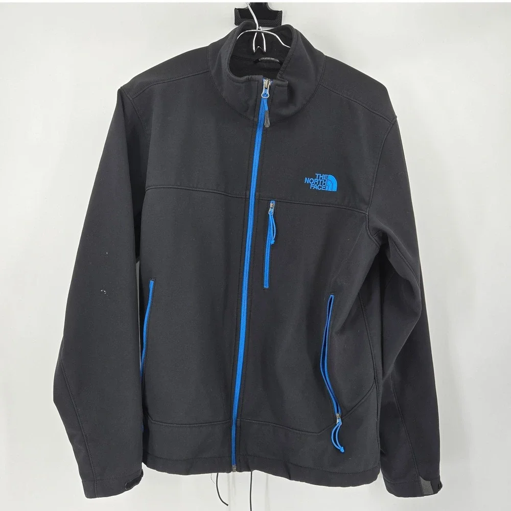 The North Face Apex‎ Bionic Softshell Jacket Black Blue Mens Medium Gorpcore Y2K